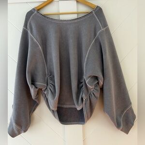 FP Movement by Free People Gray Ruched Sweatshirt